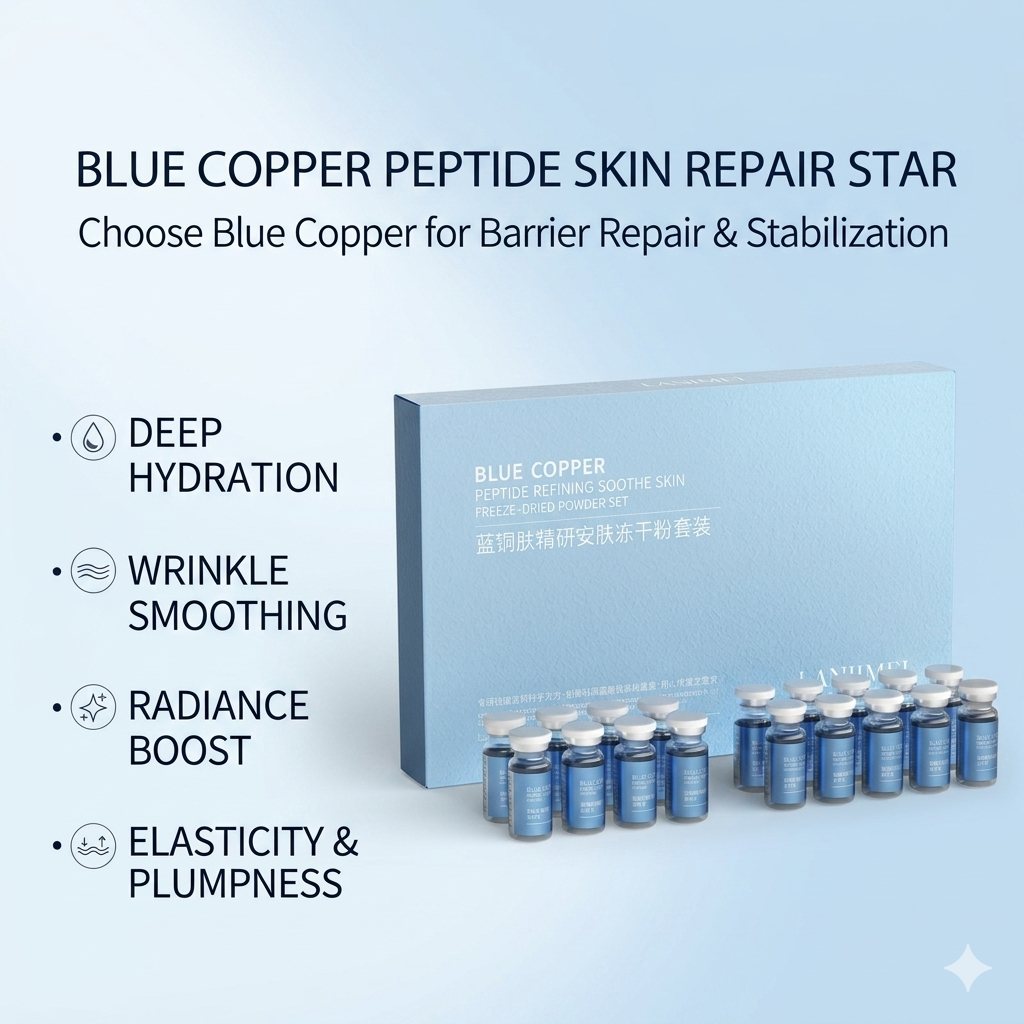Oligopeptide Wrinkle - 20pcs Blue Copper Peptide Freeze-Dried Powder