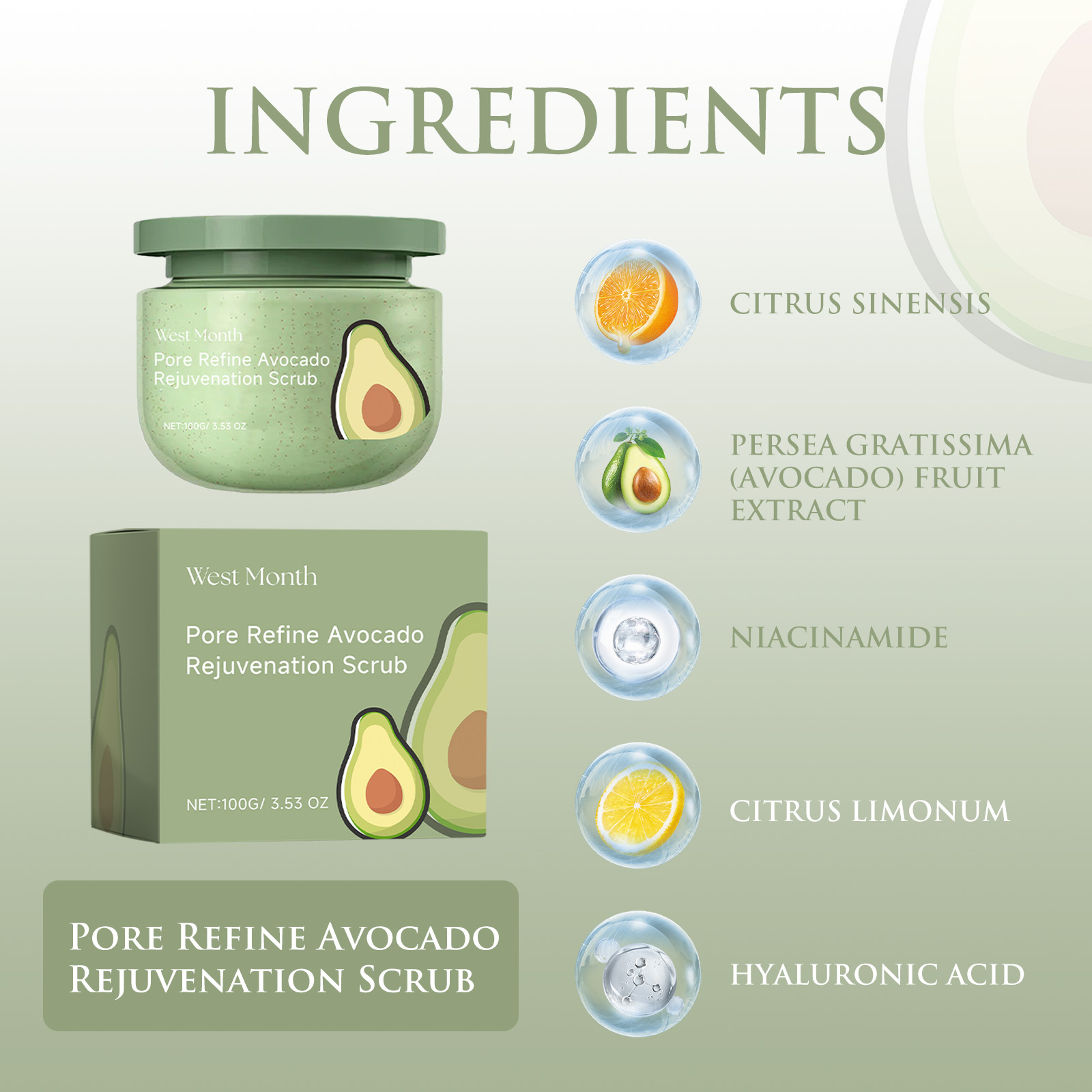 Avocado Ice Cream Body Scrub 1 - Luxury Skincare Gift Set 리뷰 및 가격