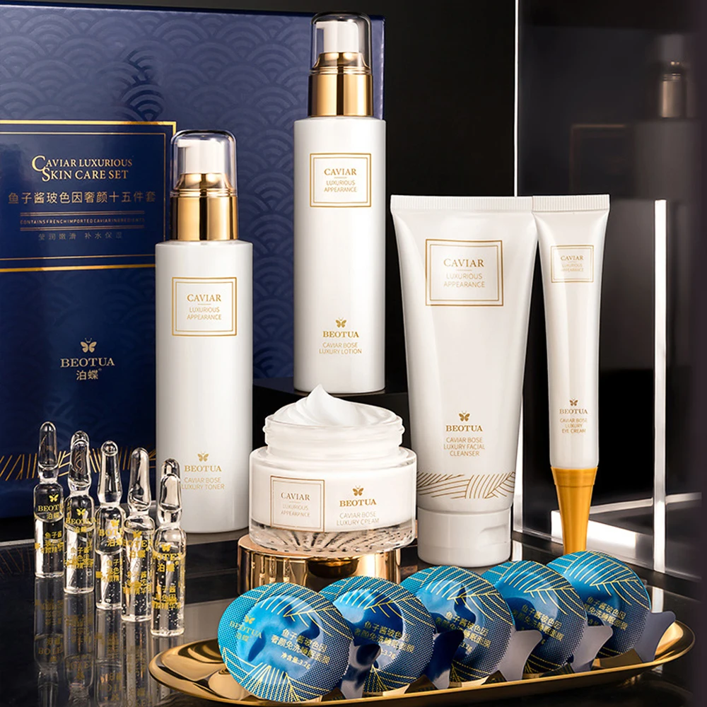 15PCS Caviar Skin Care Set Fac - Oligopeptide Wrinkle 리뷰 및 가격